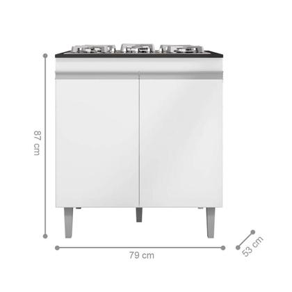 Imagem de Balcão de Cozinha 2 Portas Cambrigde Branco