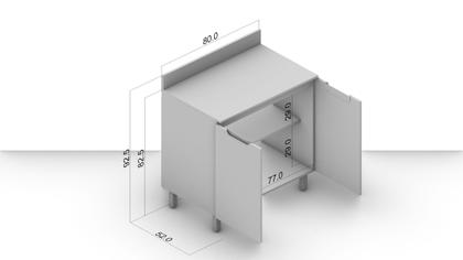 Imagem de Balcão de Cozinha 2 Portas Meena 92,5cm X 80cm X 52cm