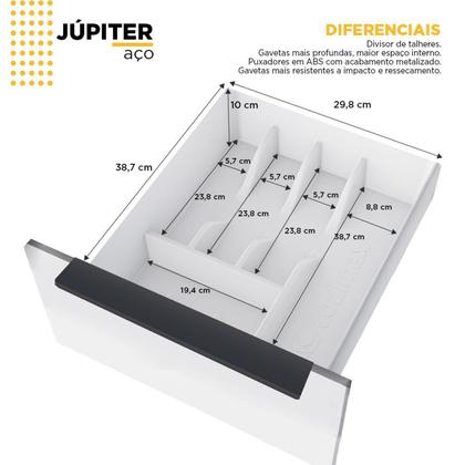 Imagem de Balcão de Cozinha 3 Portas 3 Gavetas 153cm Júpiter