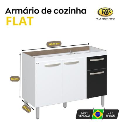 Imagem de Balcão de Cozinha 3 Portas e 1 Gaveta 116,2cm