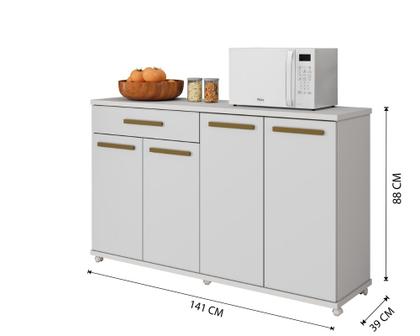 Imagem de Balcão de Cozinha 4 Portas 1 Gaveta Campinas Arte Móveis