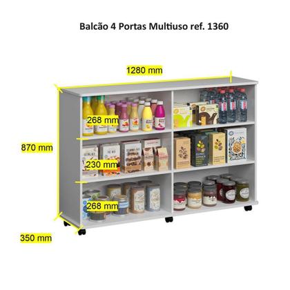 Imagem de Balcão de Cozinha 4 Portas 1360 Ilan