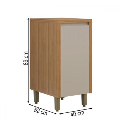Imagem de Balcão de Cozinha 40 Cm Allure 1 Porta 1 Prateleira Jequitibá/Gris - Linea Brasil