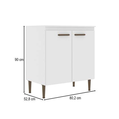 Imagem de Balcão de Cozinha 80 Cm 2 Portas 1 Prateleira Co6202 Branco - Decibal