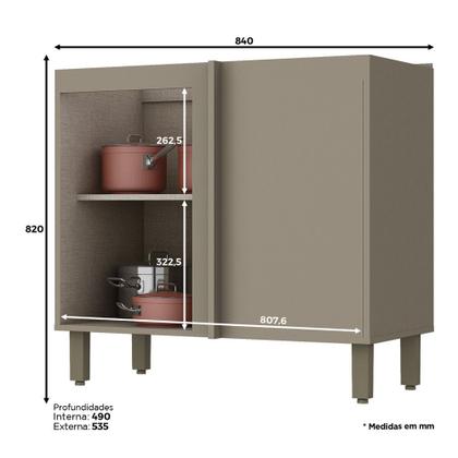 Imagem de Balcão de Cozinha Canto Reto 1 Porta Connect Henn