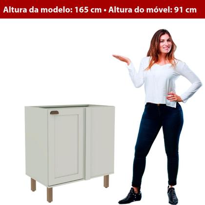 Imagem de Balcão de Cozinha Canto Reto 1 Porta Iluminata Verde Mint