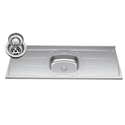 Imagem de Balcão de Cozinha Com Pia Inox 120cm 3 Portas Manu Cinza - AJL Móveis