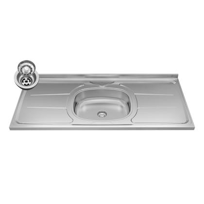 Imagem de Balcão de Cozinha Com Pia Inox 120cm Pérola Z34 Preto - Mpozenato
