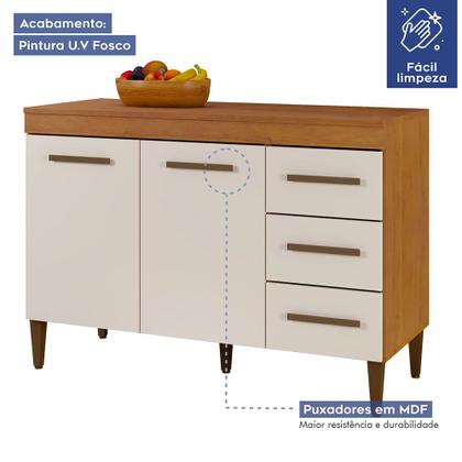 Imagem de Balcão de Cozinha com Tampo 2 Portas 3 Gavetas Virtus