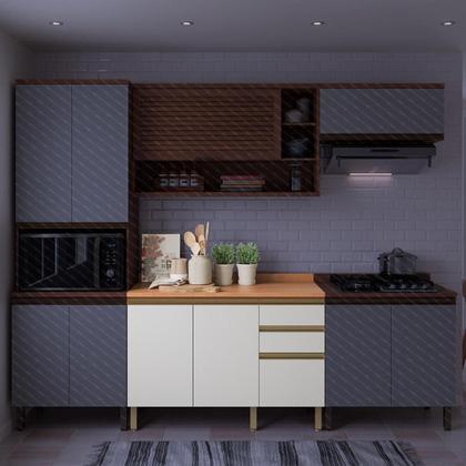 Imagem de Balcão de Cozinha com Tampo 2 Portas e 3 Gavetas 120cm Multimóveis CR20398