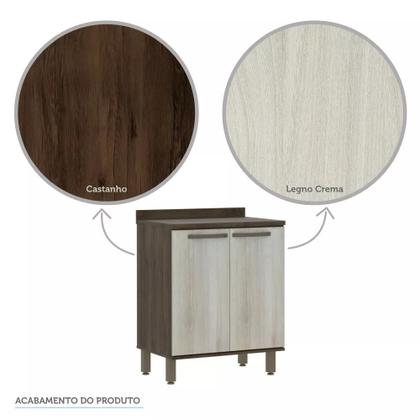 Imagem de Balcão de Cozinha com Tampo 70 cm 2 Portas 1 Prateleira Sara Luciane Móveis