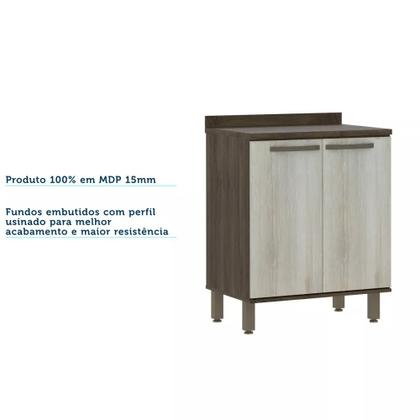 Imagem de Balcão de Cozinha com Tampo 70 cm 2 Portas 1 Prateleira Sara Luciane Móveis