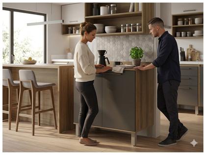 Imagem de Balcão de Cozinha com Tampo Luciane 2 Portas Suíça