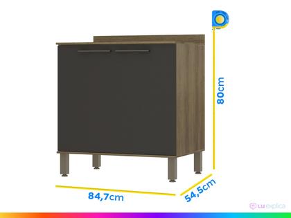 Imagem de Balcão de Cozinha com Tampo Luciane 2 Portas Suíça