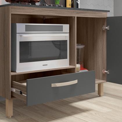 Imagem de Balcão de Cozinha Fit 1 Porta e 1 Gaveta com Tampo MDP para Cooktop - Nicioli