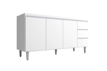 Imagem de Balcão De Cozinha Gabinete Para Pia De 160cm Com 3 Portas Sem Tampo - Móveis Leartam