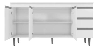 Imagem de Balcão De Cozinha Gabinete Para Pia De 160cm Com 3 Portas Sem Tampo - Móveis Leartam