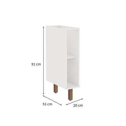 Imagem de Balcão de Cozinha Iluminada Branco 20 cm