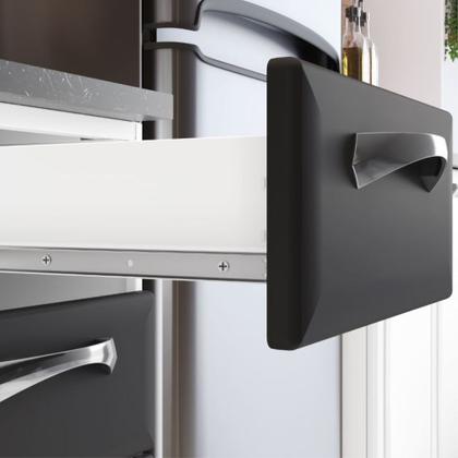 Imagem de Balcão de Cozinha Itatiaia Aço 3 Portas 2 Gavetas Com Tampo New Premium Grafite/Branco