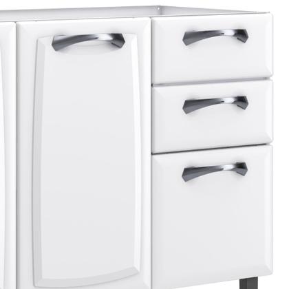 Imagem de Balcão de Cozinha Itatiaia New Premium Aço Para Pia 3 Portas e 2 Gavetas Sem Tampo Branco Neve