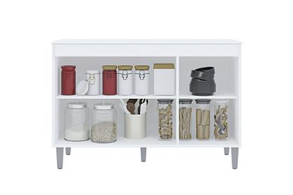 Imagem de Balcão de Cozinha Manu 120cm S/ Tampo Cor Branco - AJL Móveis
