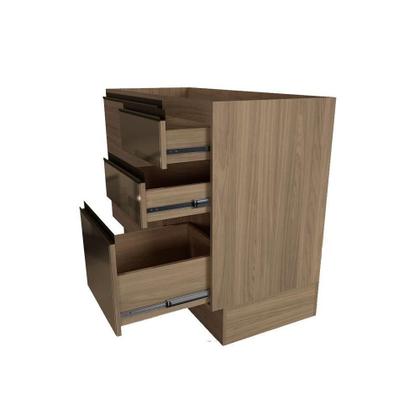 Imagem de Balcão de Cozinha Maxxi G747 1 Porta e 4 Gavetas c/ Vidro p/ Pia Nogal - Kappesberg