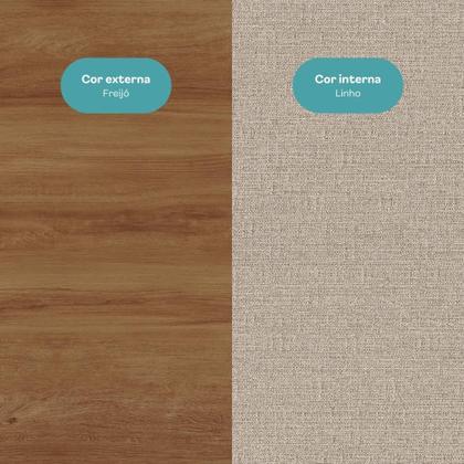 Imagem de Balcão de Cozinha Miami 1200mm 2 Portas 3 Gavetas Com Tampo Carraro Freijó