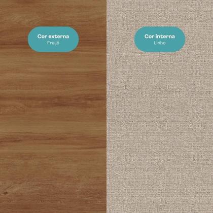 Imagem de Balcão De Cozinha Miami 1200mm 2 Portas 3 Gavetas Sem Tampo Carraro Freijó