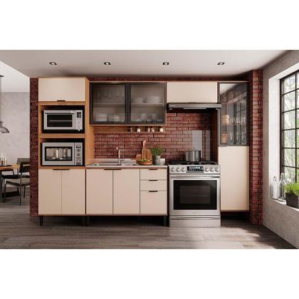 Imagem de Balcão de Cozinha Modulado Alpha 2506 3 Portas e 2 Gavetas s/Tampo 120cm Branco - Carraro
