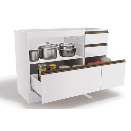Imagem de Balcão de Cozinha Modulado Maxxi G746 1 Porta e 4 Gavetas s/ Tampo 120cm Canela - Kappesberg