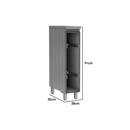 Imagem de Balcão de Cozinha Modulado Rainha Porta Tempero 1 Porta c/Tampo 20cm Nature/Verde - Nesher