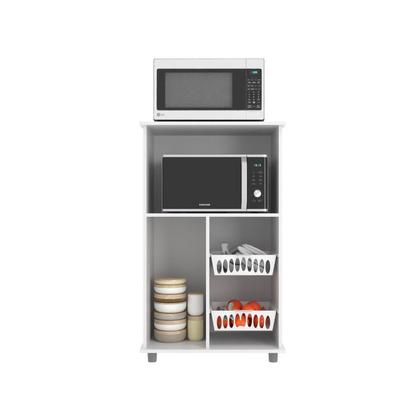 Imagem de Balcão de Cozinha para Forno e Fruteira com 2 Cestos Branco