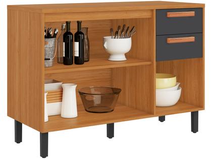 Imagem de Balcão de Cozinha para Forno ou Micro-ondas Itatiaia 3 Portas 2 Gavetas Nápoles