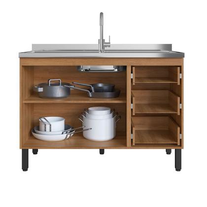 Imagem de Balcão de Cozinha para Pia 120 Cm 2 Portas 3 Gavetas Quiditá