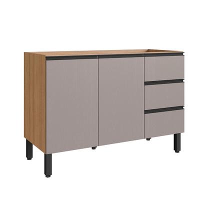 Imagem de Balcão de Cozinha para Pia 120 Cm 2 Portas 3 Gavetas Quiditá