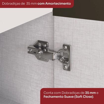Imagem de Balcão de Cozinha para Pia 120 Cm Connect 3 Portas 2 Gavetas 100% Mdf Off White C66 - Henn