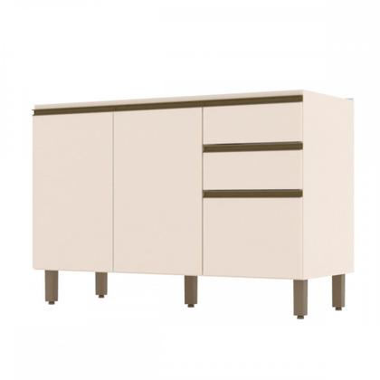 Imagem de Balcão de Cozinha para Pia 120 Cm Connect 3 Portas 2 Gavetas 100% Mdf Off White C66 - Henn