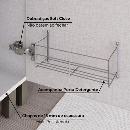 Imagem de Balcão de Cozinha para Pia 120 Cm Connect 3 Portas 2 Gavetas 100% Mdf Off White C66 - Henn