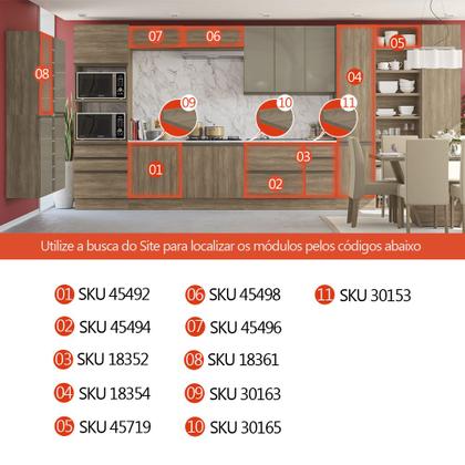 Imagem de Balcão de Cozinha para Pia 120 Cm Maxxi 1 Porta 4 Gavetas Nogal - Kappesberg