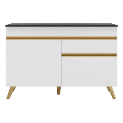 Imagem de Balcão de Cozinha para Pia 120 cm Multimóveis Veneza GW 2 Portas 1 Gaveta FG3680 Branco
