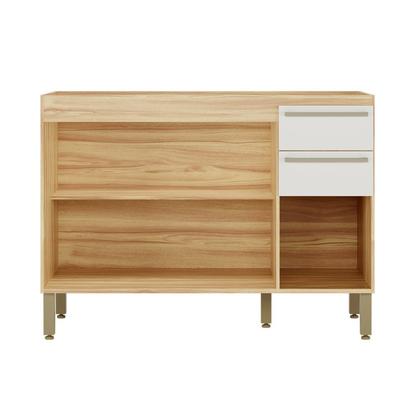 Imagem de Balcão de Cozinha para Pia 120cm com 3 Portas 2 Gavetas sem Tampo 100% Mdf Itália Espresso Móveis