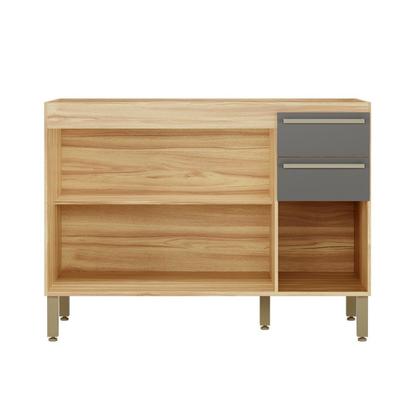 Imagem de Balcão de Cozinha para Pia 120cm com 3 Portas 2 Gavetas sem Tampo 100% Mdf Itália Espresso Móveis