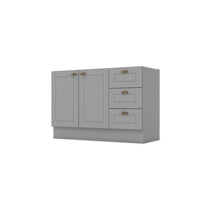 Imagem de Balcão de Cozinha Pia 120 Cm 3 Gavetas 2 Portas Americana Henn