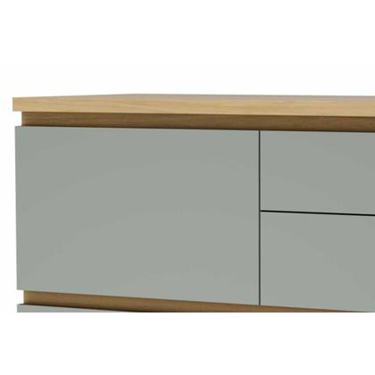 Imagem de Balcão de Cozinha Rainha 1 Porta e 4 Gaveta c/ Tampo 120 cm Nature/Verde - Nesher