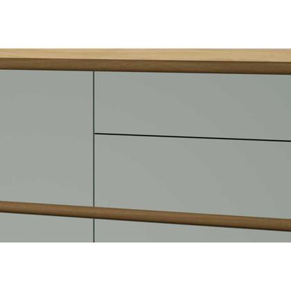 Imagem de Balcão de Cozinha Rainha 1 Porta e 4 Gaveta c/ Tampo 120 cm Nature/Verde - Nesher