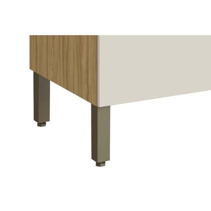 Imagem de Balcão de Cozinha Riesling c/ 1 Porta e 1 Gaveta c/ Tampo 80cm Amendoa/Off White - Ronipa