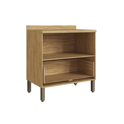 Imagem de Balcão de Cozinha Riesling c/ 1 Porta e 1 Gaveta c/ Tampo 80cm Amendoa/Off White - Ronipa