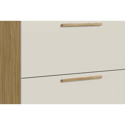 Imagem de Balcão de Cozinha Riesling c/ 1 Porta e 1 Gaveta c/ Tampo 80cm Amendoa/Off White - Ronipa