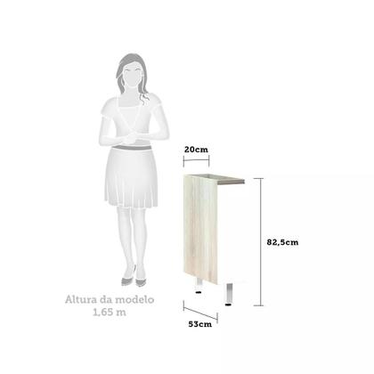 Imagem de Balcão de Cozinha sem Tampo 20cm 1 Porta Luci Luciane Móveis