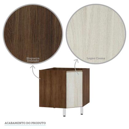 Imagem de Balcão de Cozinha sem Tampo Canto Diagonal 1 Porta Jade Luciane Móveis